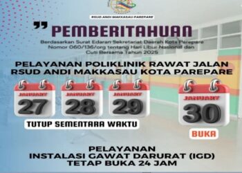 Libur dan Cuti Bersama, Pelayanan RSUD Andi Makkasau Tetap Optimal