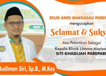 dr. Budiman Siri Jabat Kepala Klinik, RSUD Andi Makkasau Sampaikan Selamat