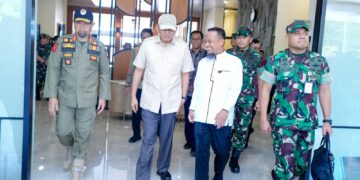 Kunjungi Sulsel, Menhan Disambut Gubernur Andi Sudirman