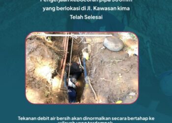 Sesuai Target, PDAM Makassar Tuntaskan Pengerjaan Pipa Bocor di KIMA, Normalisasi Tekanan Air Bertahap