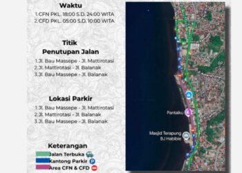 CFD dan CFN Kawasan PantaiKu Digelar Besok, Ini Titik Parkir dan Jalan yang Ditutup