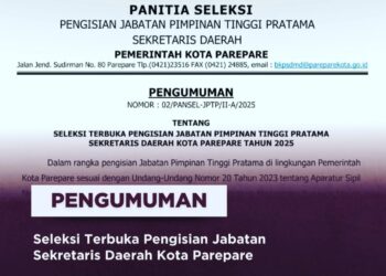 Pemkot Parepare Umumkan Seleksi Calon Sekda, Ini Syaratnya