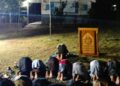 Warga Pesantren Hizbul Wathan Muhammadiyah Sulsel Salat Gerhana Bulan di Lapangan