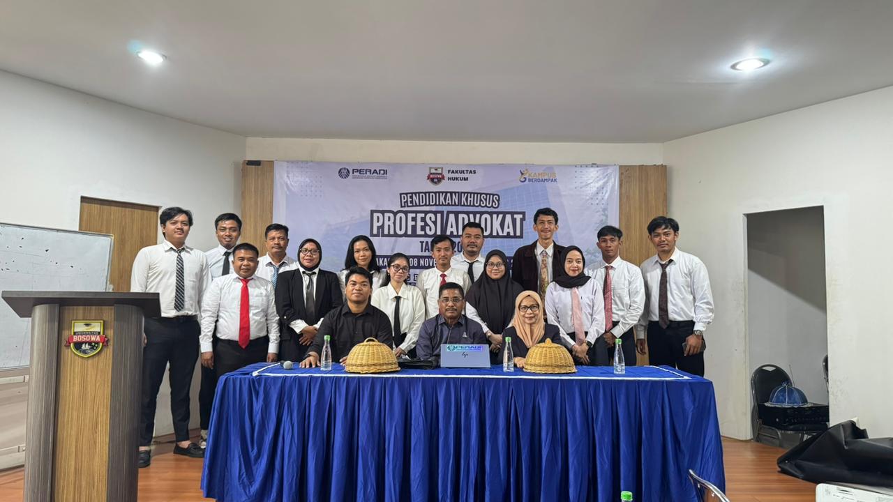 Fakultas  Hukum Universitas Bosowa Gelar PKPA Bersama Peradi untuk Mencetak Advokat Profesional