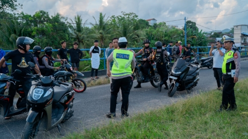 Sinergi TNI-Polri, Petugas di Pinrang Amankan Puluhan Motor Knalpot Brong